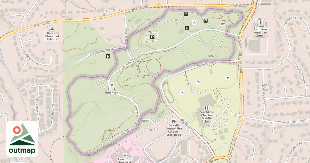 Map of Brook Run Trail