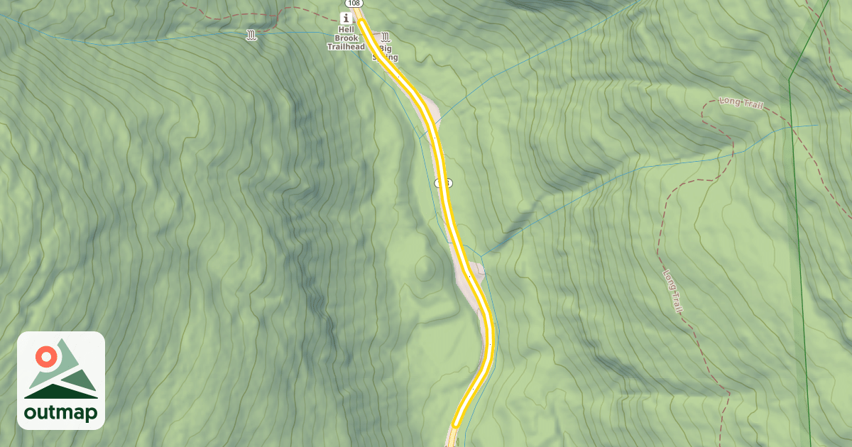 Map of Vermont Route 108 South