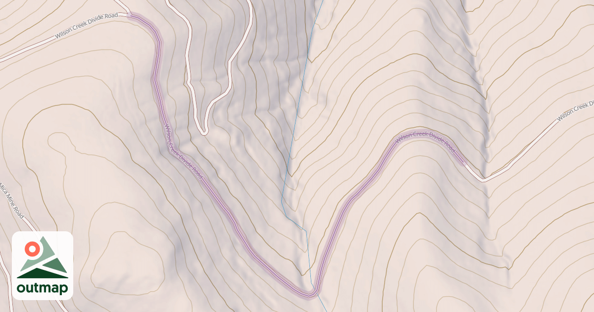 Map of Wilson Creek Divide Road