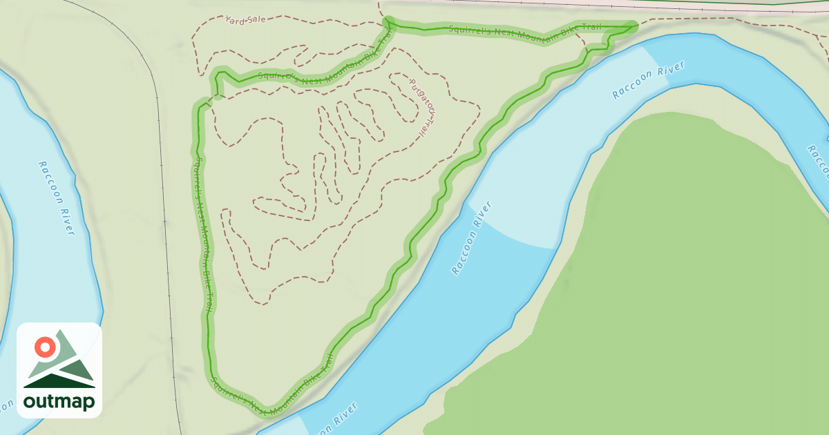 Map of Squirrel's Nest Mountain Bike Trail