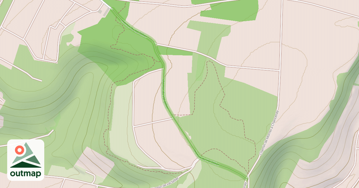 Map of chemin du Val Billier