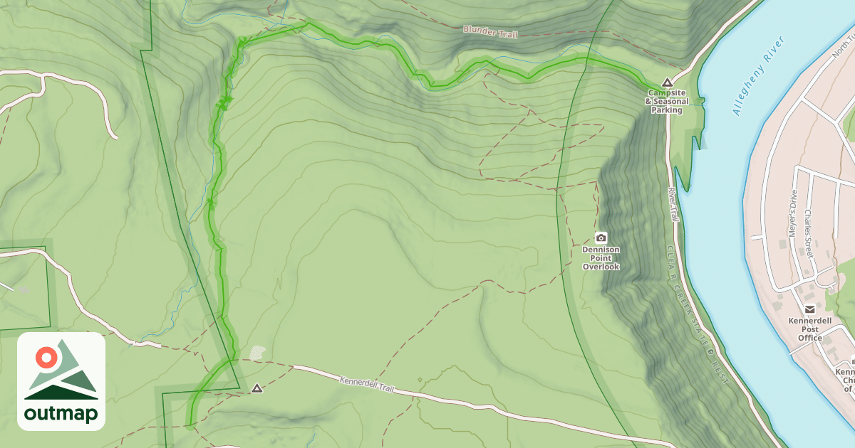 Map of Dennison Run Trail
