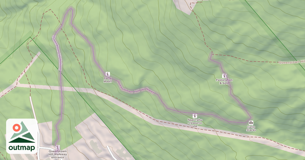 Map of Queenstown Hill Walkway