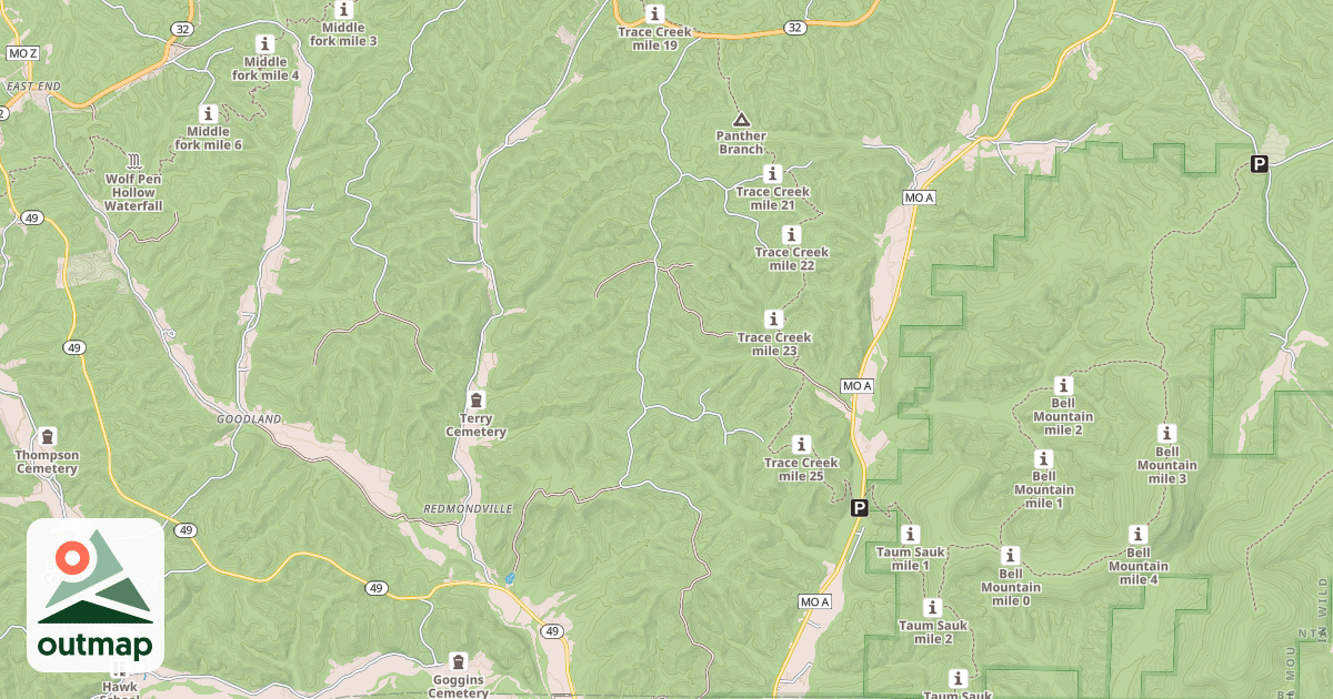 Map of PETER CAVE HOLLOW