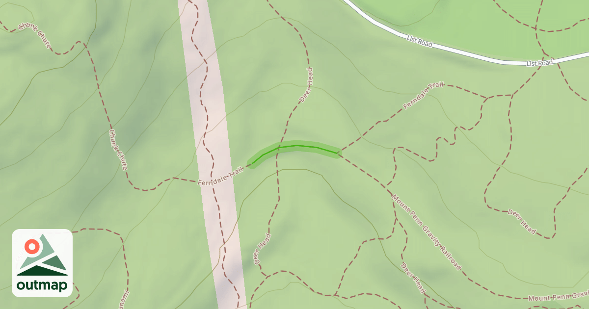 Map of Mount Penn Gravity Railroad