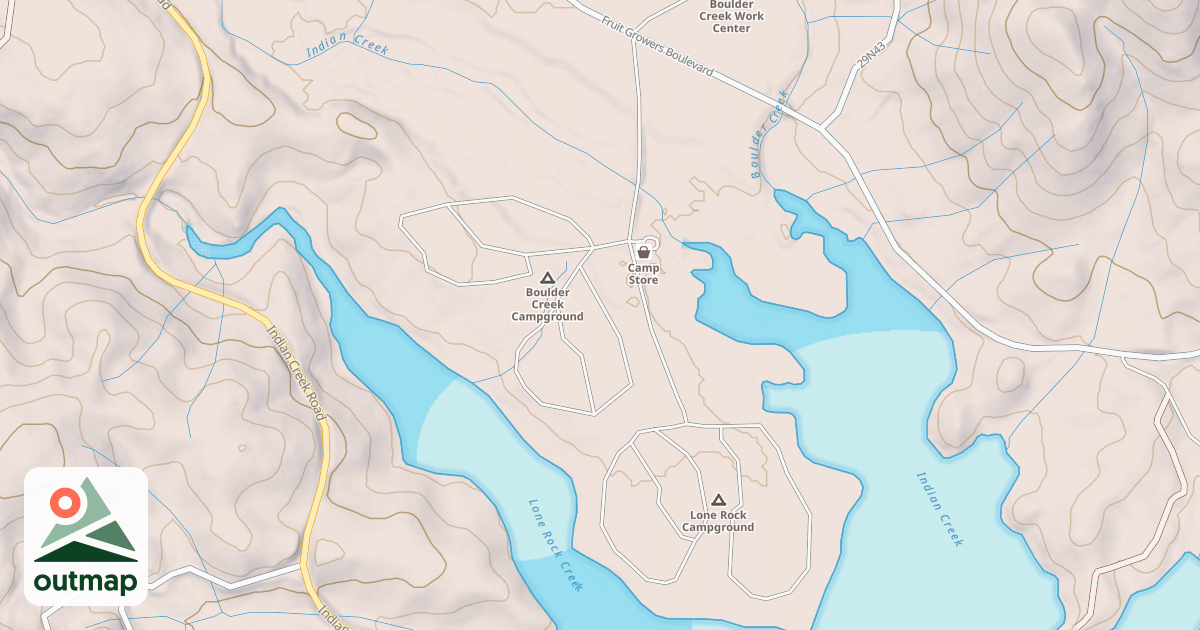 Map of BOULDER CR-LONE ROCK CG