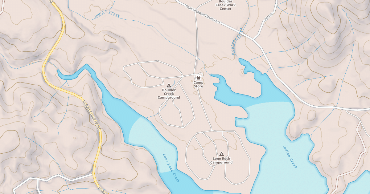 Map preview of BOULDER CR-LONE ROCK CG