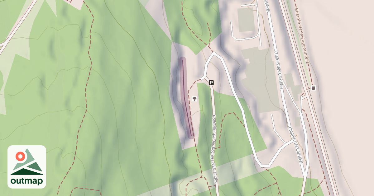 Map of Falaises d'escalade de la Fauconnière