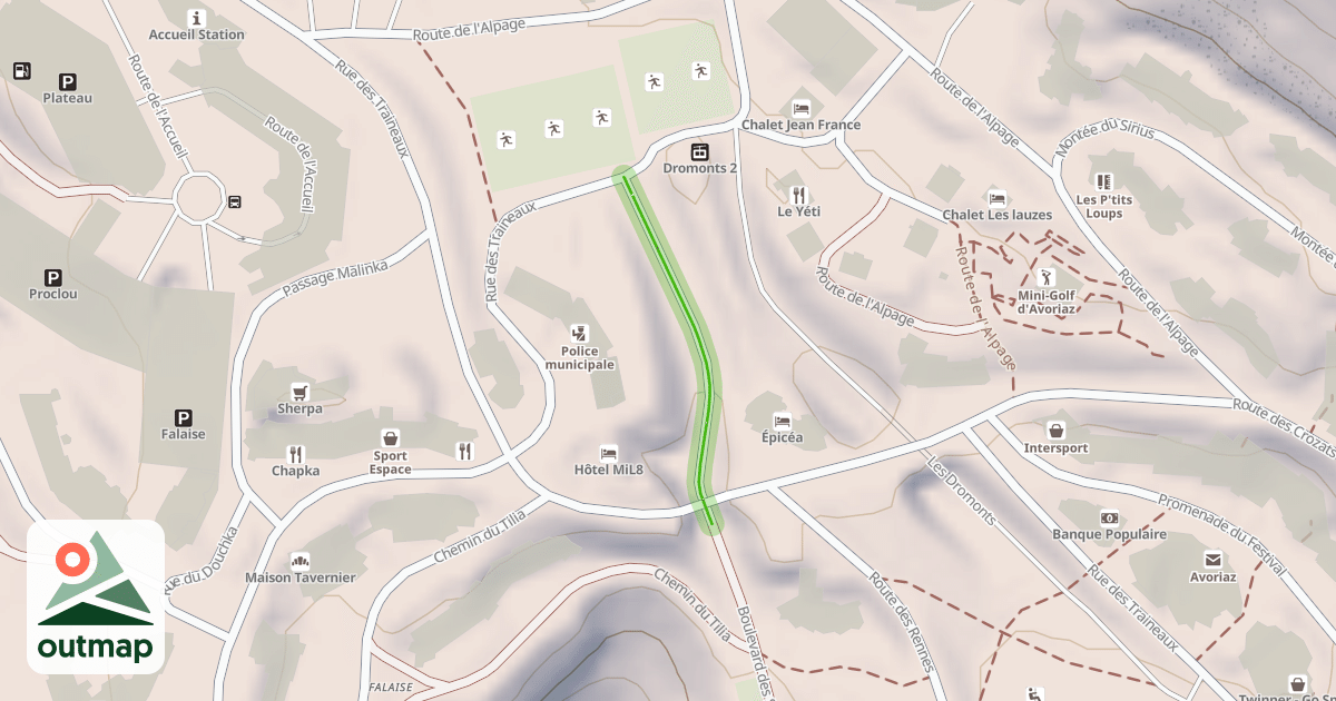 Map of Boulevard des Skieurs