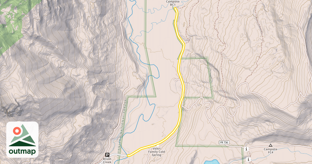 Map of Brush Creek Road
