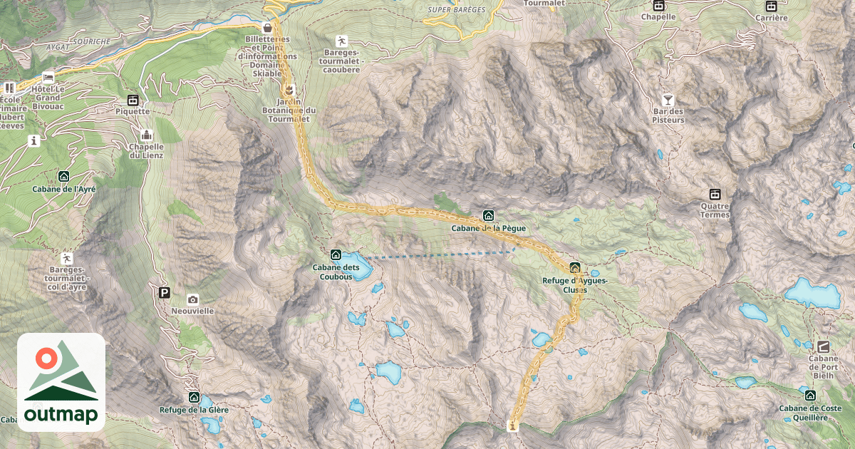 Map of Col de Madaméte — Tournaboup