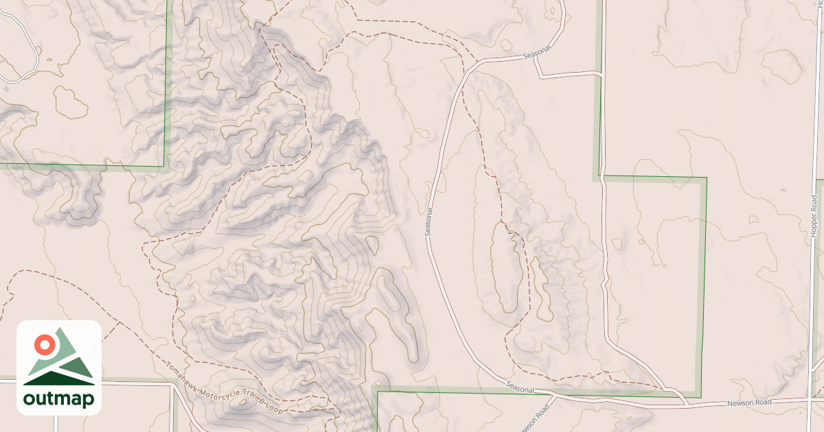 Map of Tomahawk Motorcycle Trail B Loop