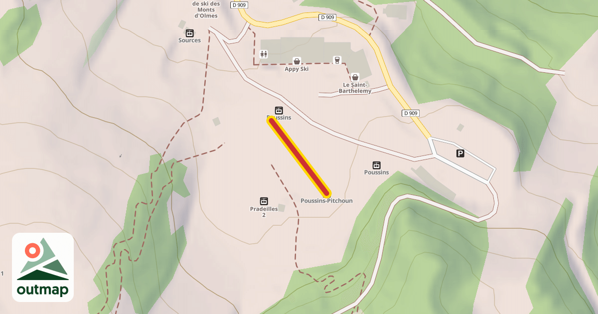 Map of Poussins-Pitchoun