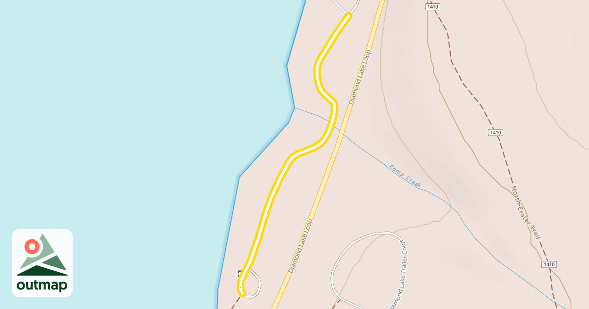 Map of Diamond Lake Campground Road