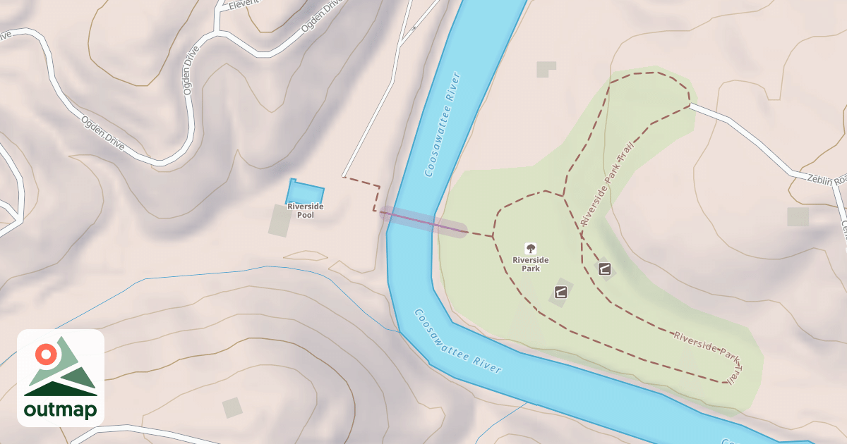 Map of Riverside Swinging Bridge