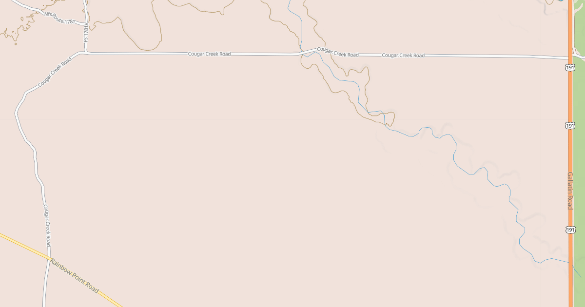 Map preview of COUGAR CREEK ROAD
