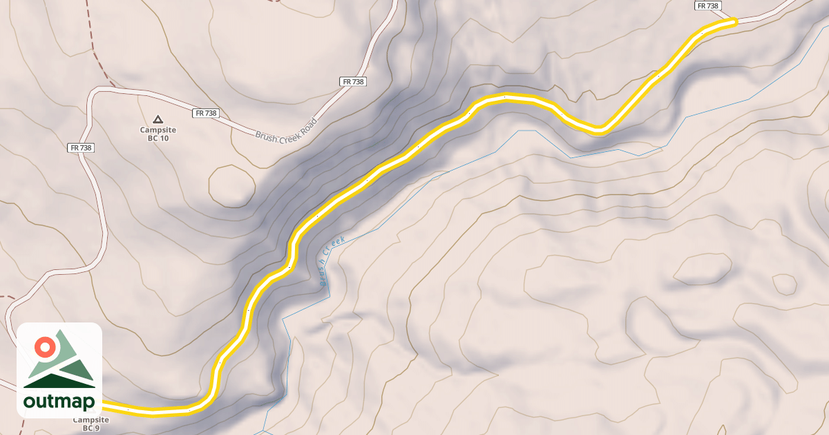 Map of Brush Creek Shortcut
