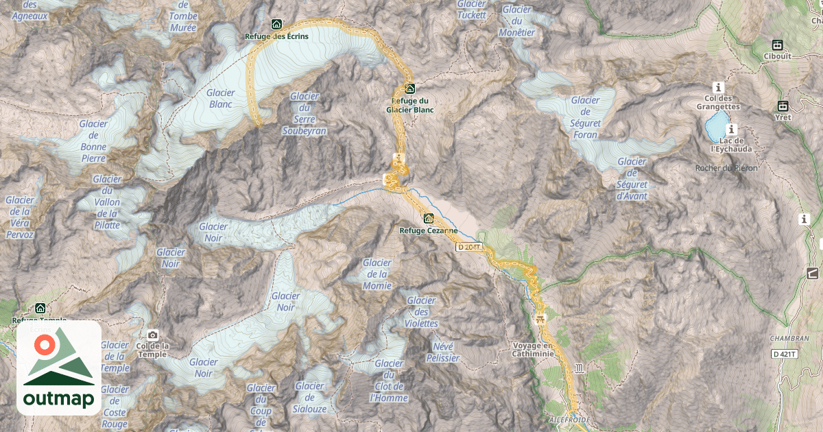 Map of Col de la Grande Sagne — Ailefroide