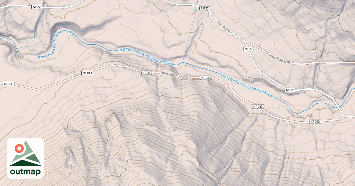 Map of BISHOP MTN