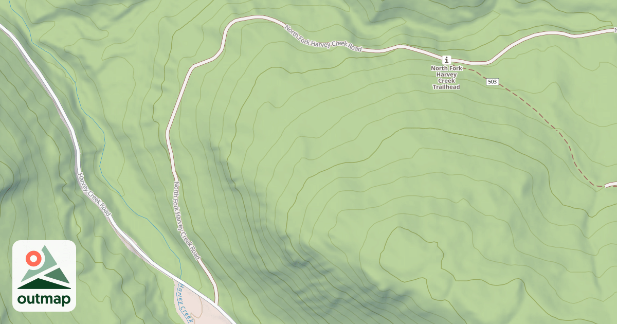 Map of NORTH FORK HARVEY CREEK