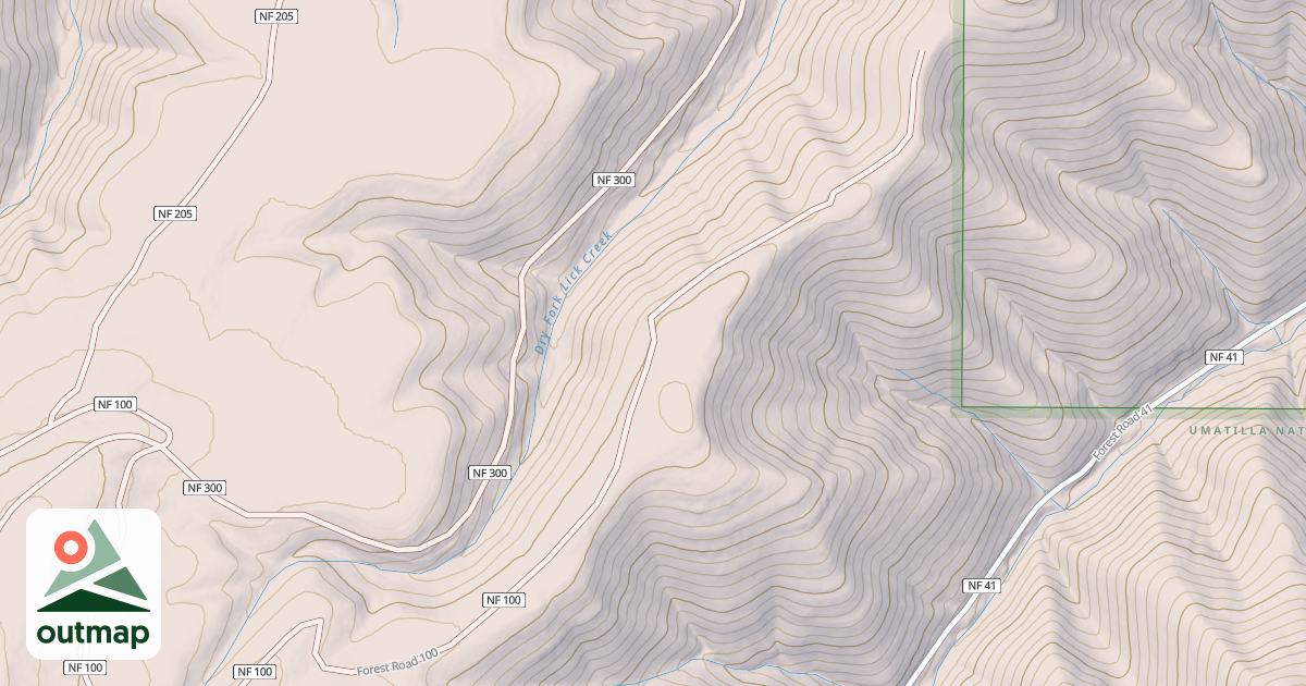 Map of MUD SPRING RIDGE