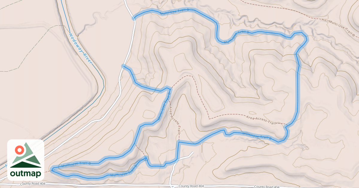 Map of Multi-Use Trail B in Andrew