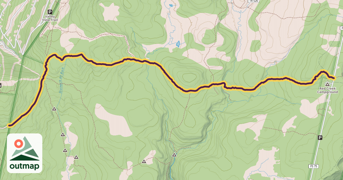 Map of Blackbird Knob Trail