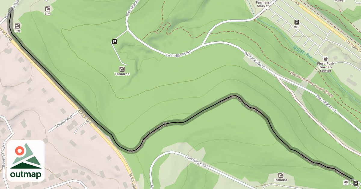 Map of Warmup Loop Trail [Red]