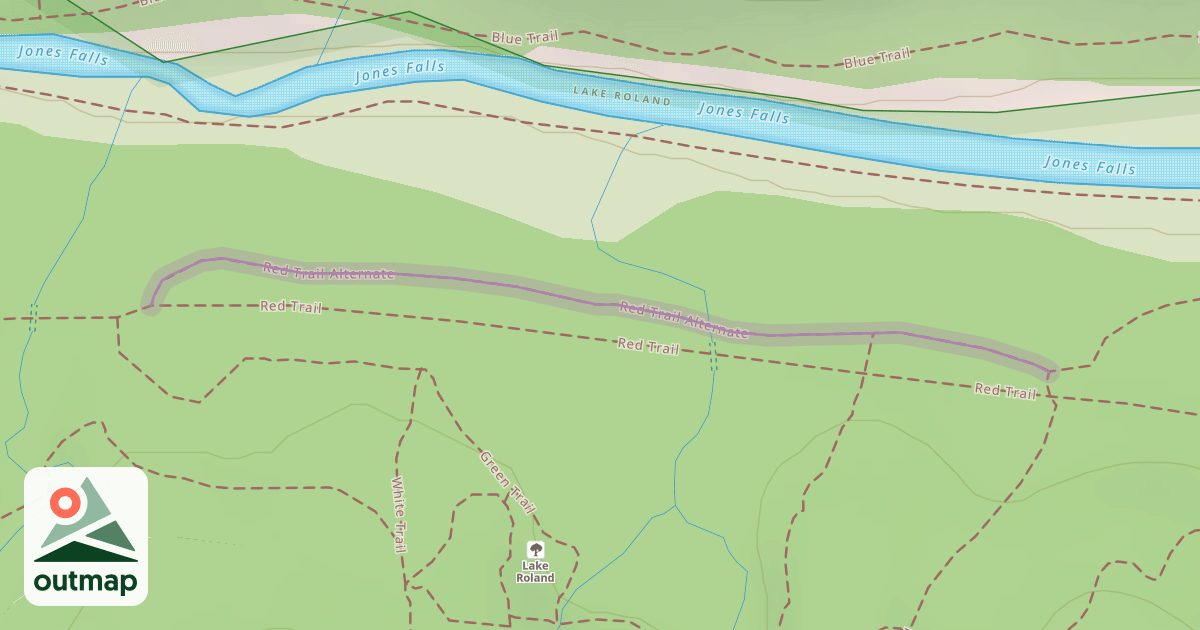 Map of Red Trail Alternate