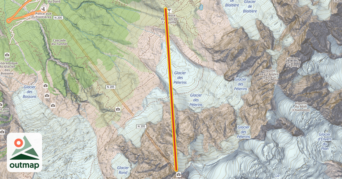 Map of Aiguille du Midi 2