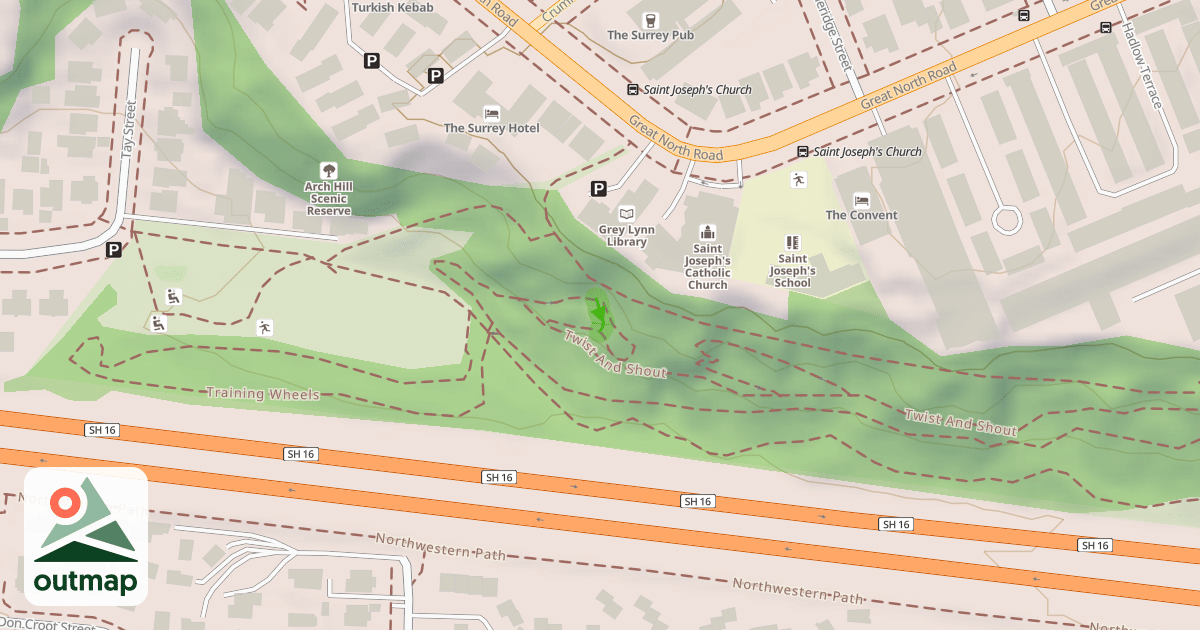 Map of Arch Hill Mountain Bike Trails