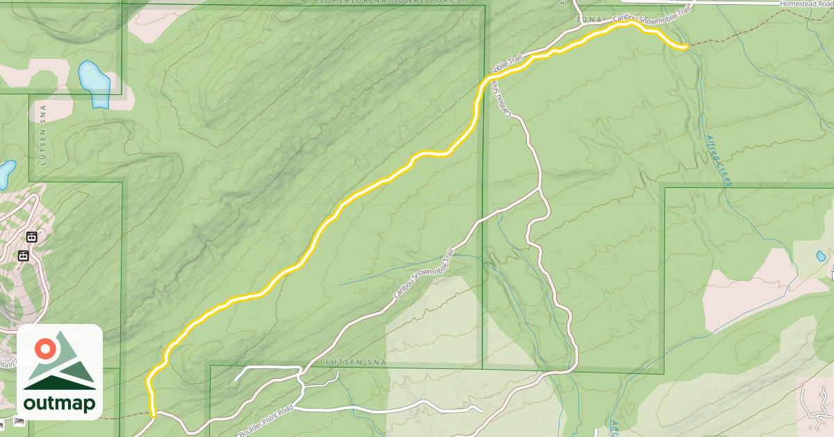 Map of North Shore Mountains Ski Trail