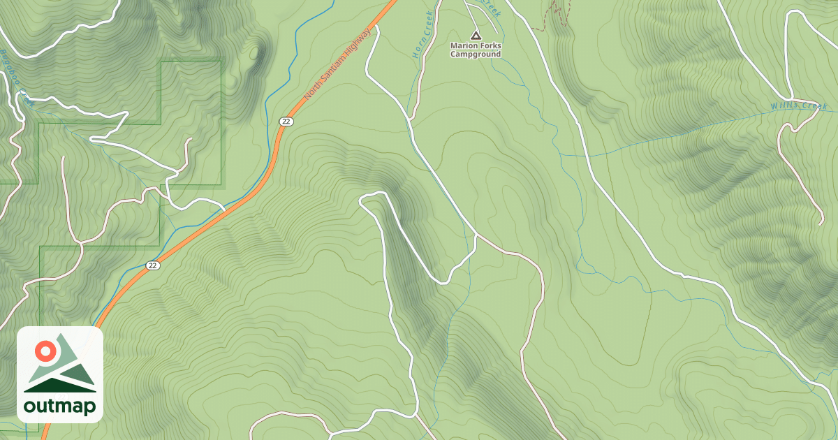 Map of HORN CREEK ROAD