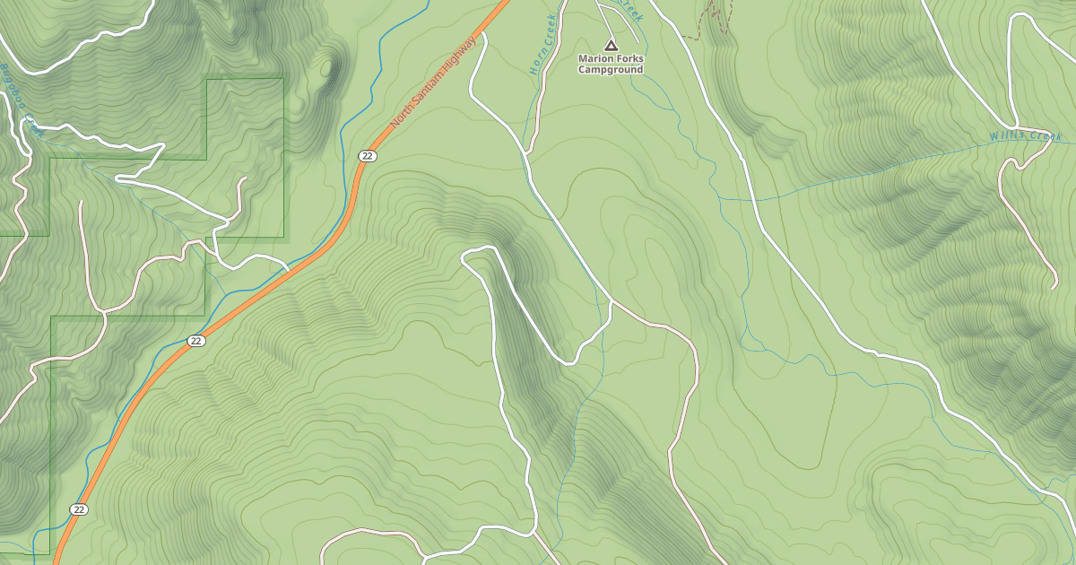 Map preview of HORN CREEK ROAD