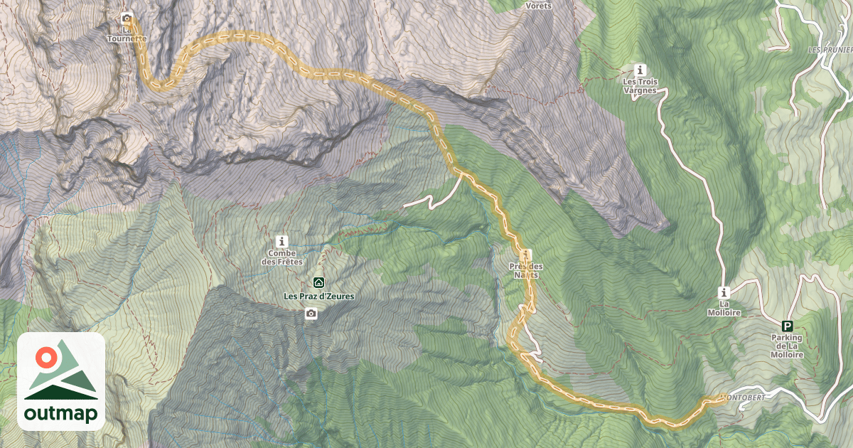 Map of La Tournette — Montaubert