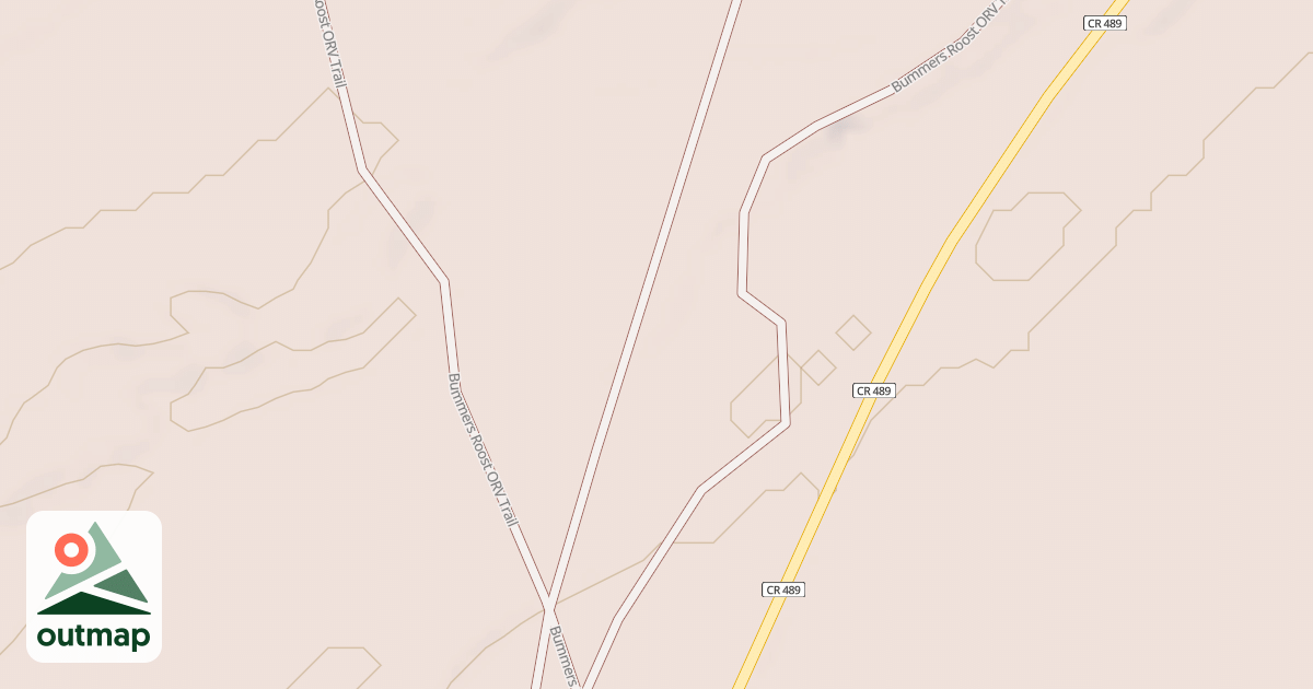 Map of Bummers Roost Trail
