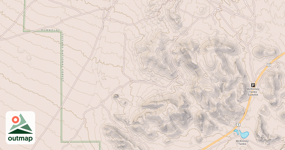 Map of HANNAPAH CUTOFF ROAD