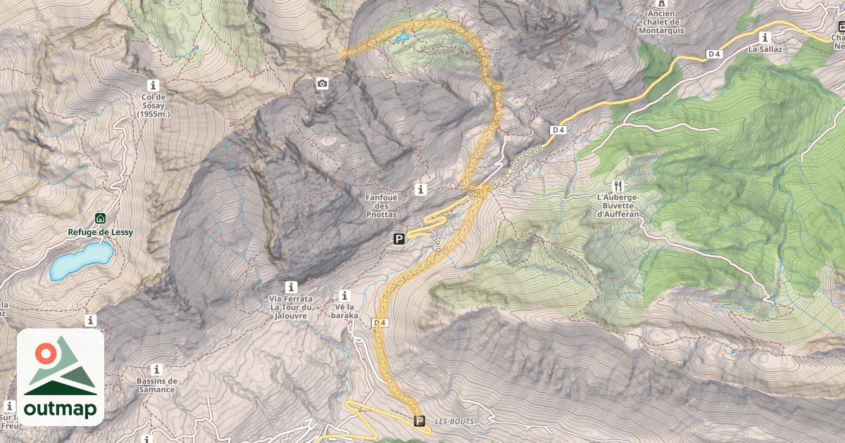 Map of Col de Belafrasse — Les Bouts