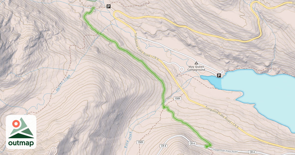 Map of Continental Divide Trail and Colorado Trail (Segment 9)