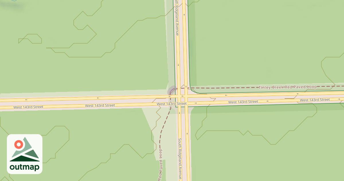 Map of Tinley Creek Red Paved Loop