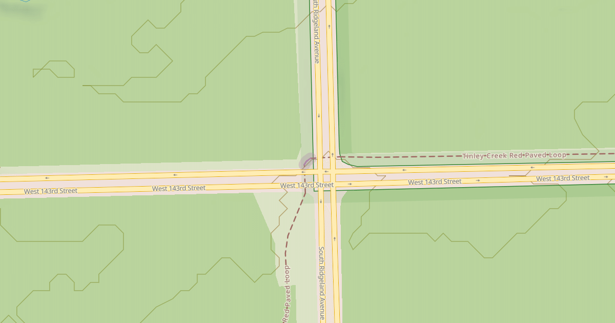 Map preview of Tinley Creek Red Paved Loop