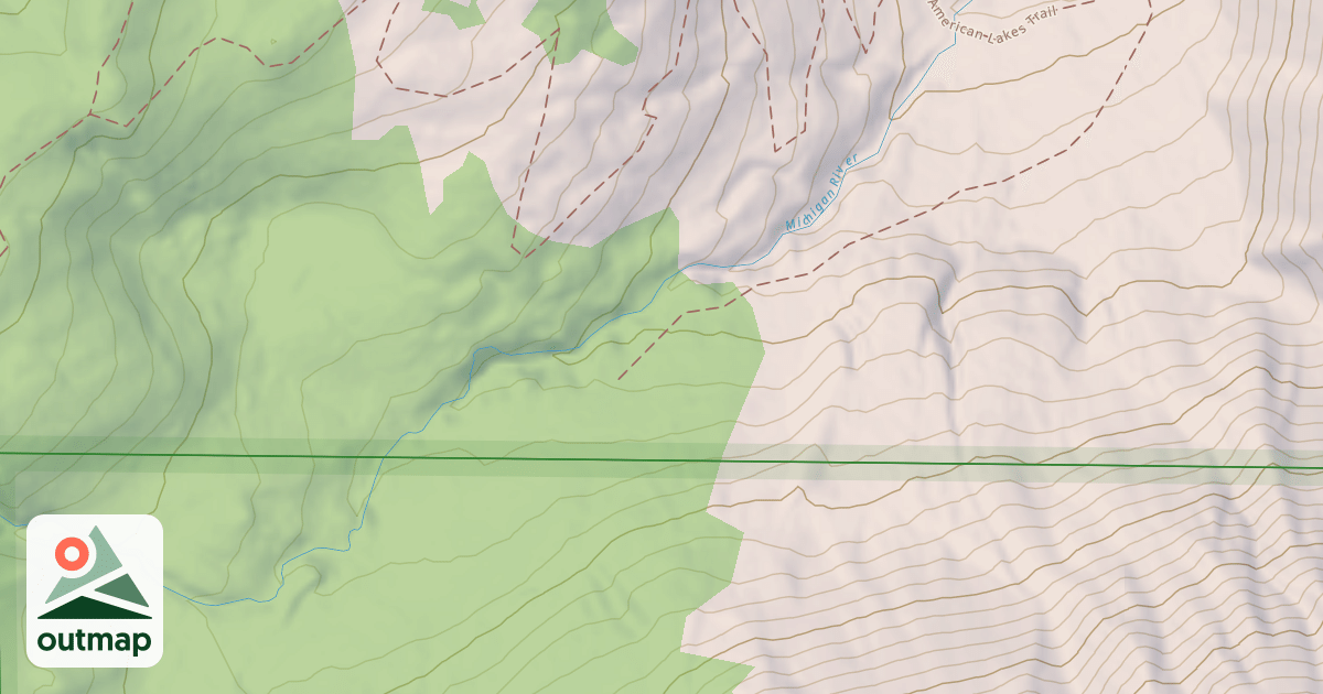 Map of American Lakes Snowmobile Trail