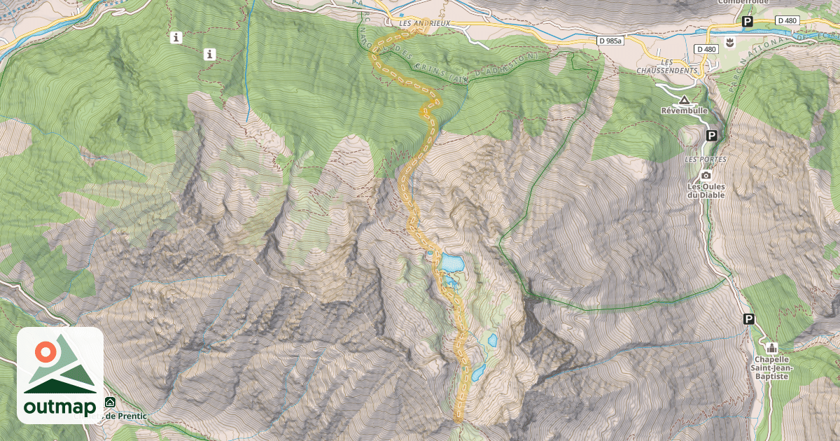 Map of Col de Pétarel — Les Andrieux