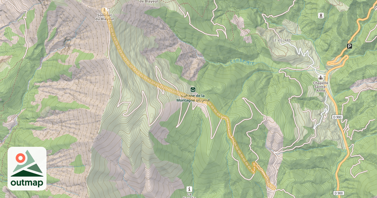 Map of Blayeul — Col de Boulard
