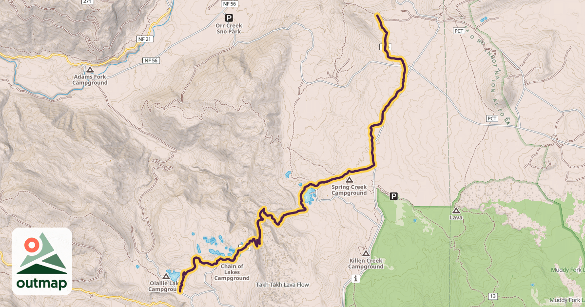Map of High Lakes Trail #116