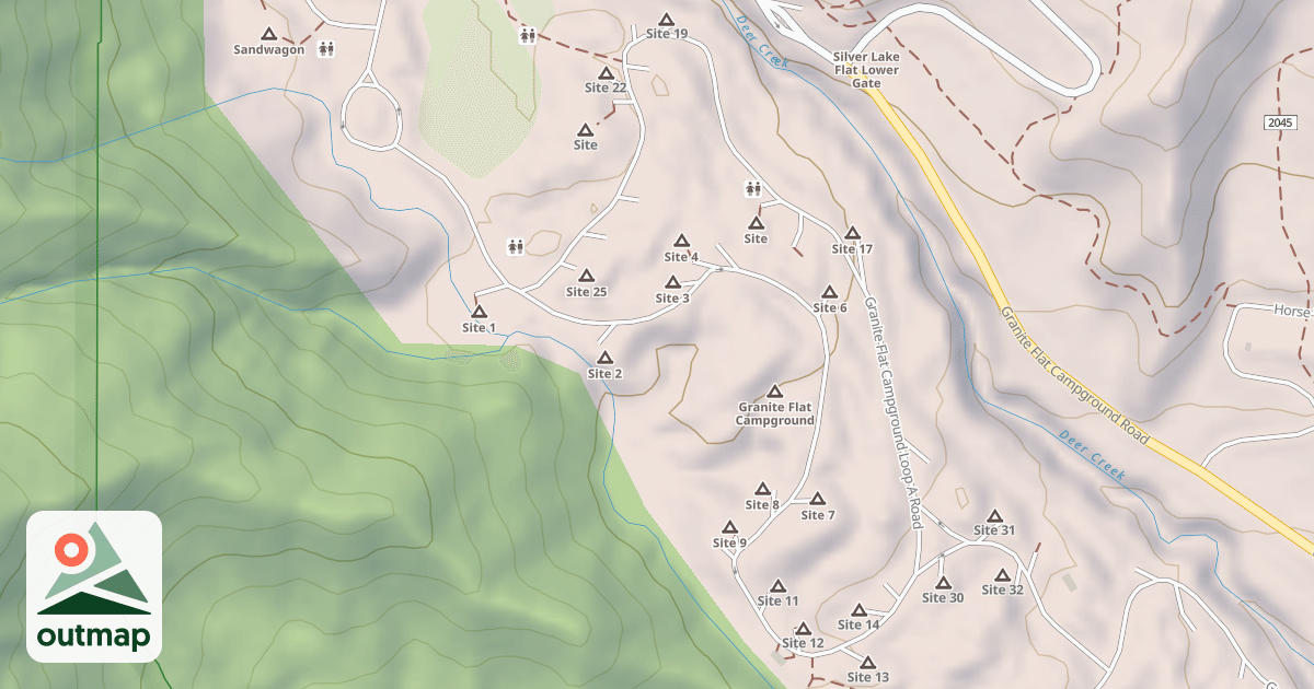 Map of GRANITE FLAT CAMPGROUND LOOP A