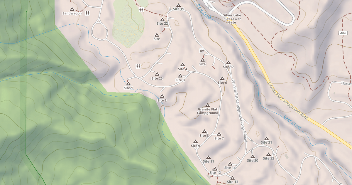 Map preview of GRANITE FLAT CAMPGROUND LOOP A