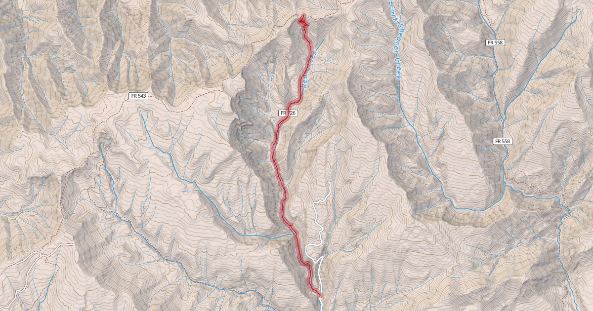 Map preview of Red Creek Trail