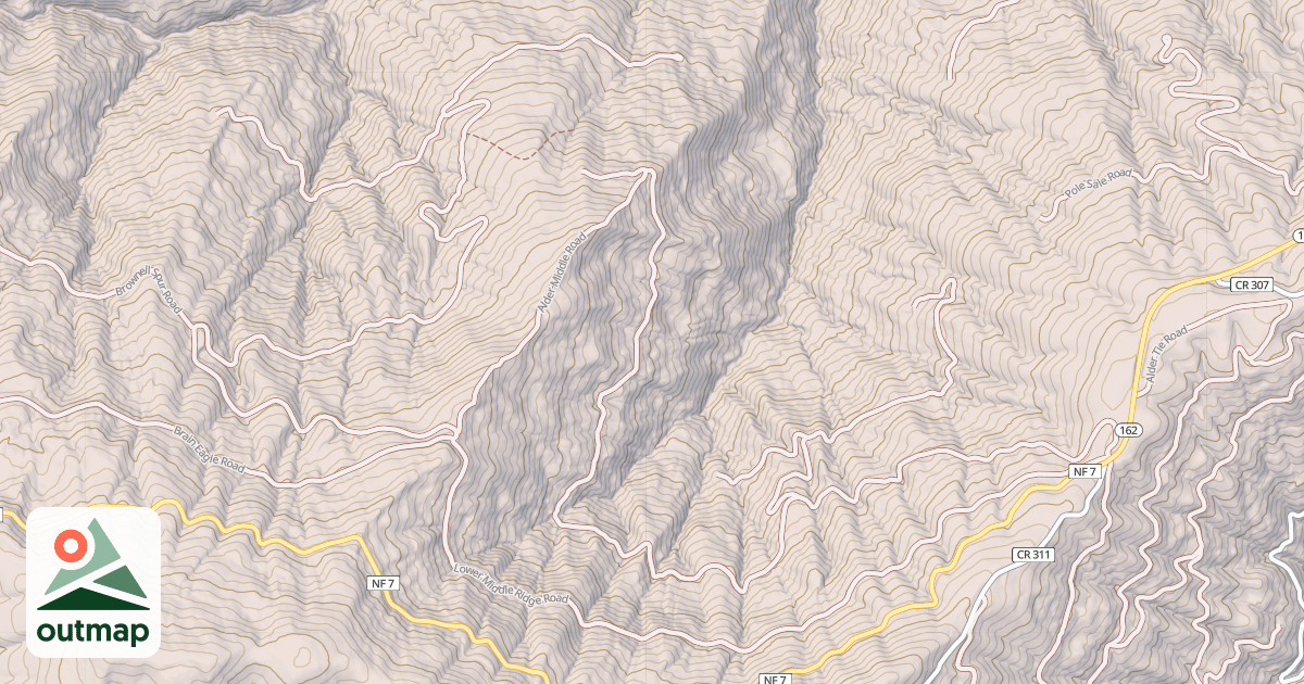 Map of LOWER MIDDLE RIDGE