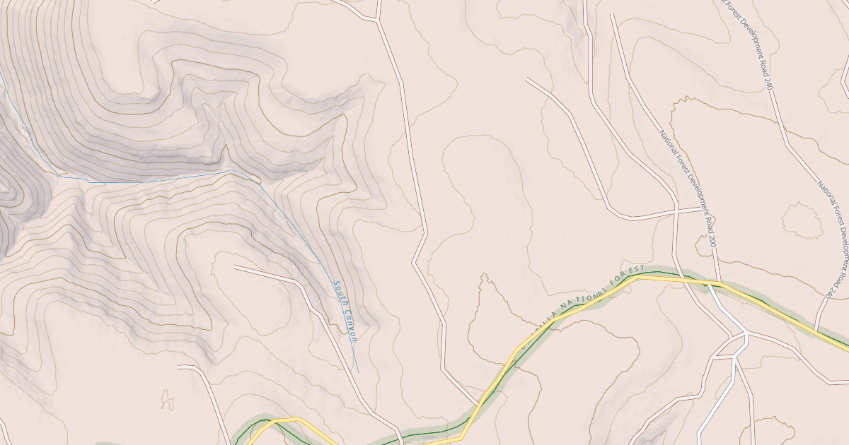 Map preview of USFS National Forest System Roads {AA4AE1EB-3C19-4151-8BAC-7A601AFAB109}